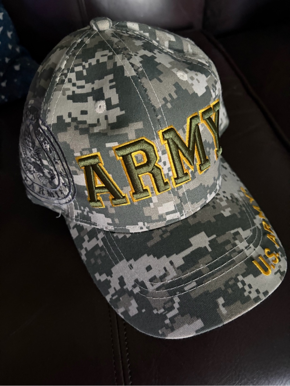 U.S. Army Digital Camo Cap with Yellow Embroidery